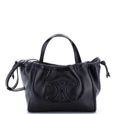 CELINE Cuir Triomphe Cabas Drawstring Tote Leather