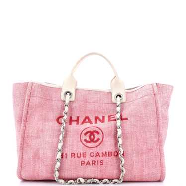 CHANEL Deauville Tote Raffia Medium