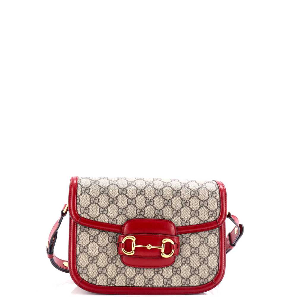 GUCCI Horsebit 1955 Shoulder Bag GG Coated Canvas… - image 1