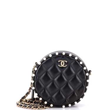 CHANEL Round Clutch with Chain Quilted Calfskin wi