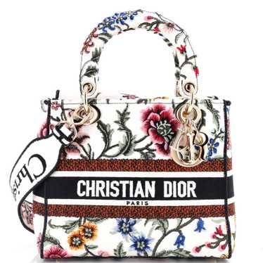 Christian Dior Lady D-Lite Bag Embroidered Raffia 