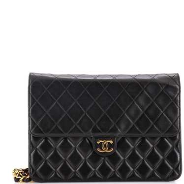 CHANEL Vintage Clutch with Chain Quilted Leather M