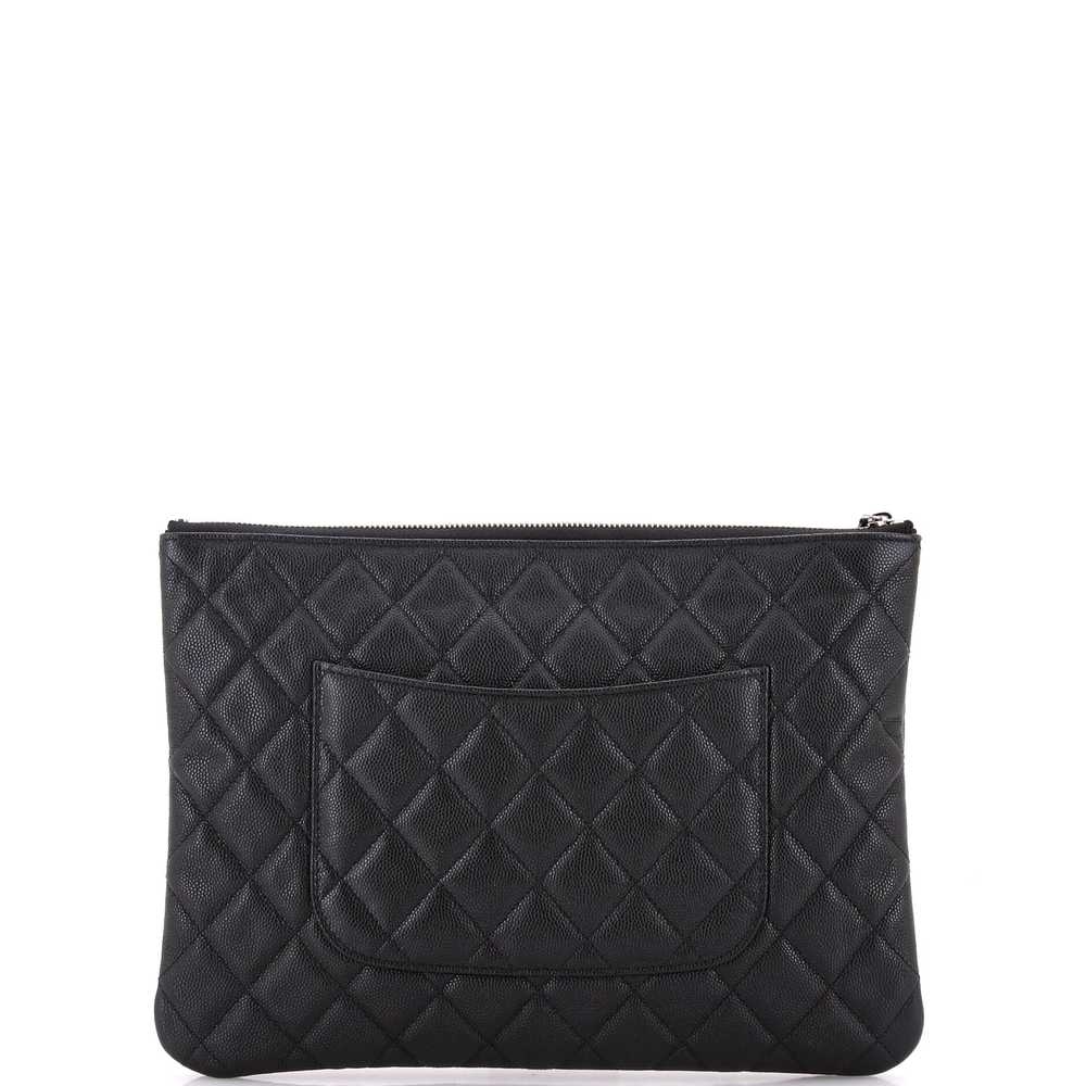 CHANEL Woven Chain CC O Case Clutch Quilted Cavia… - image 3