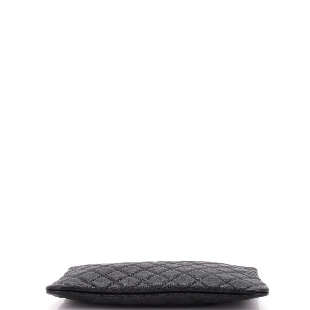 CHANEL Woven Chain CC O Case Clutch Quilted Cavia… - image 4