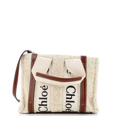 CHLOE Woody Tote Shearling with Leather Small - image 1