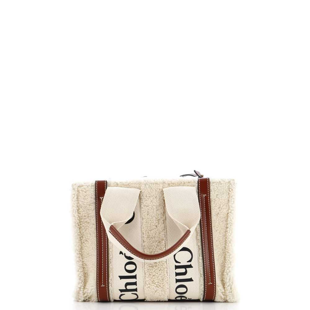 CHLOE Woody Tote Shearling with Leather Small - image 3