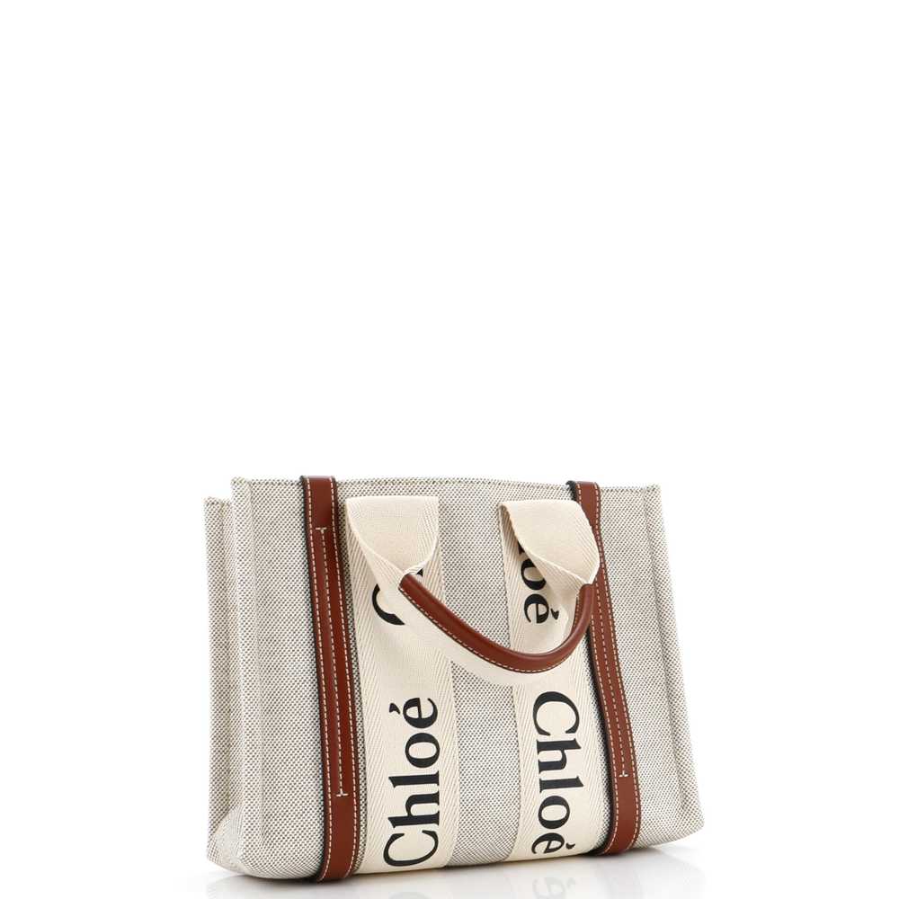 CHLOE Woody Tote Canvas with Leather Small - image 2