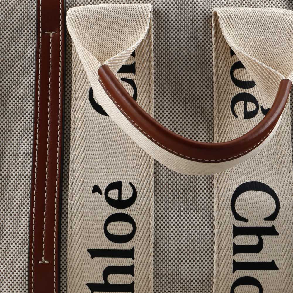 CHLOE Woody Tote Canvas with Leather Small - image 6