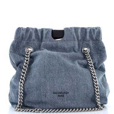 Balenciaga Crush Chain Tote Denim Small