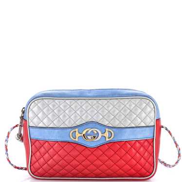 GUCCI Trapuntata Camera Bag Quilted Laminated Leat