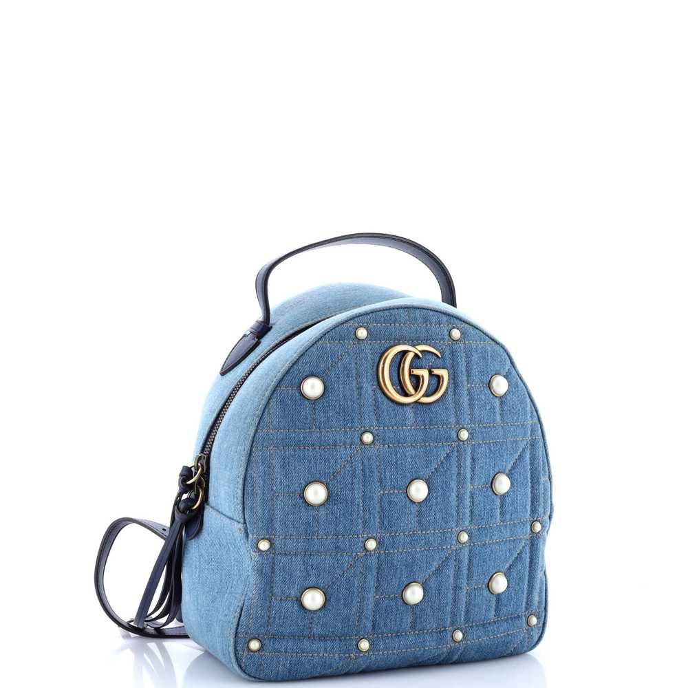 GUCCI Pearly GG Marmont Backpack Embellished Mate… - image 2