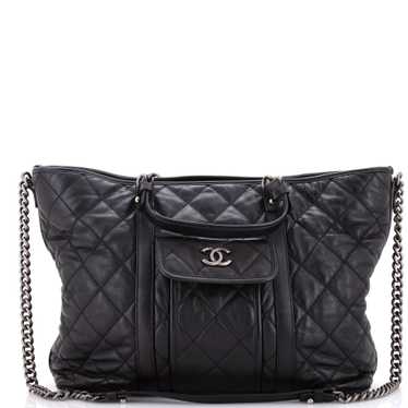 CHANEL Casual Riviera Tote Quilted Calfskin Large