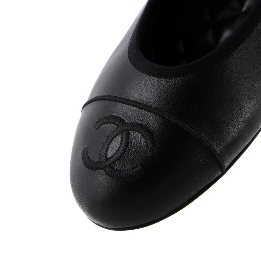 CHANEL Women's CC Mary Jane Flats Embroidered Lea… - image 5