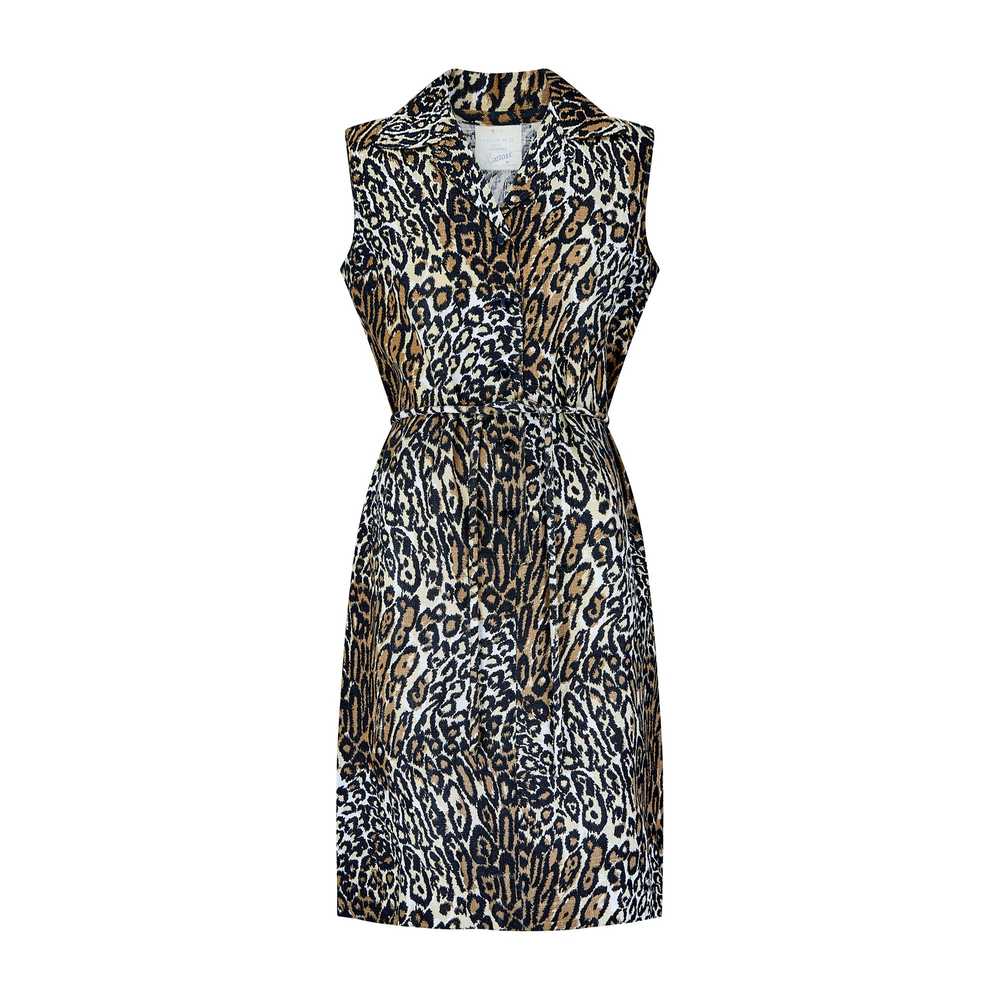 1970s Kenrose Leopard Print Belted Dress - image 1
