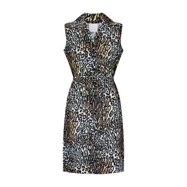 1970s Kenrose Leopard Print Belted Dress - image 1