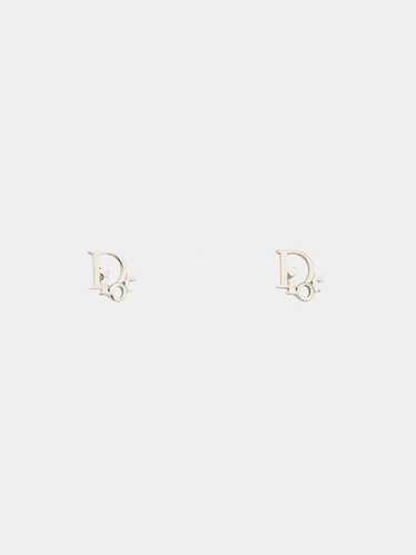 Christian Dior 2020s Silver Oblique Logo Earrings