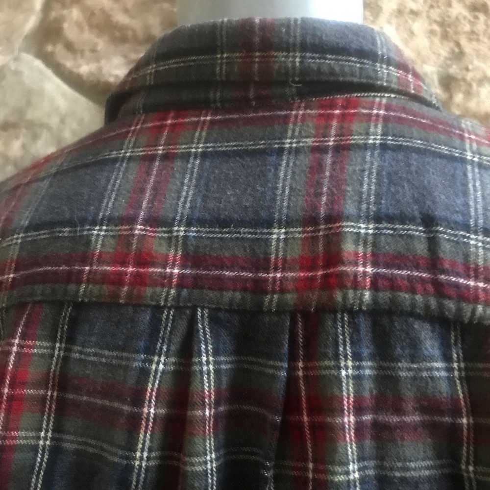 L.L. Bean L.L. Bean Flannel Plaid Gray Red Button… - image 4