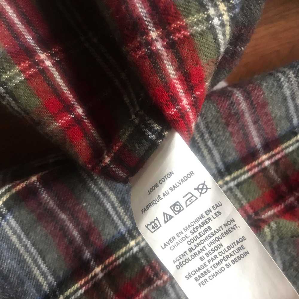 L.L. Bean L.L. Bean Flannel Plaid Gray Red Button… - image 7