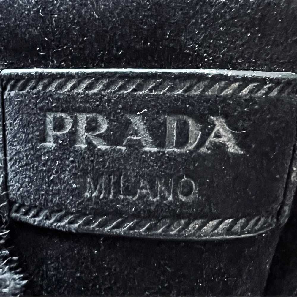 Prada Prada Black Suede Fur Trim Lace-Up Boots | … - image 9