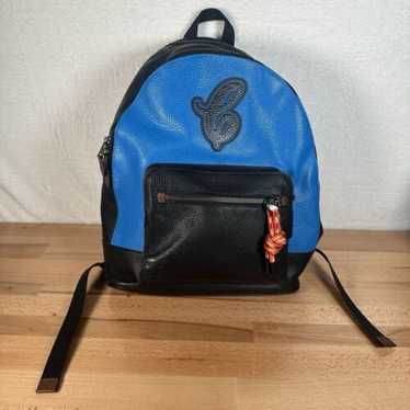 COACH ネイビー レザー ハンドバッグ ゴールド金具　シンプル小型 Coach rare blue leather - Gem