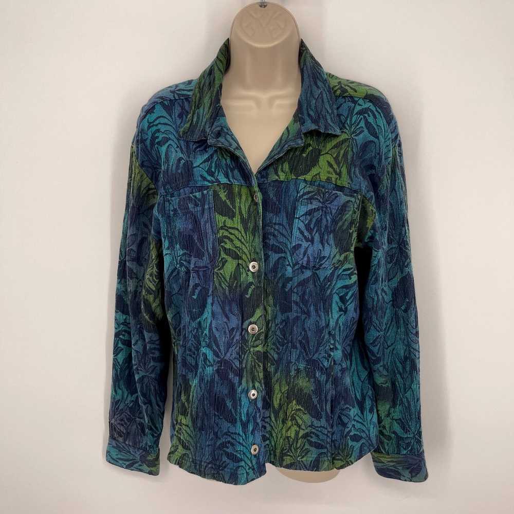 Vintage Chico's Design VINTAGE Button Up Brocade … - image 1