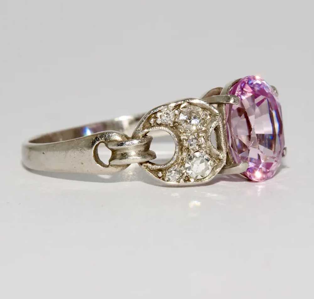 Stunning Art Deco Natural Pink Ceylon Sapphire Di… - image 10