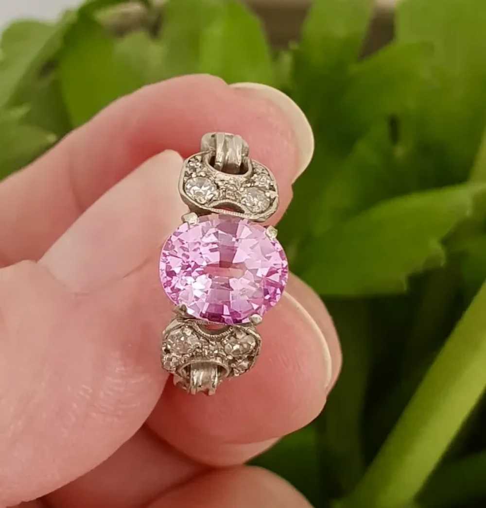 Stunning Art Deco Natural Pink Ceylon Sapphire Di… - image 3