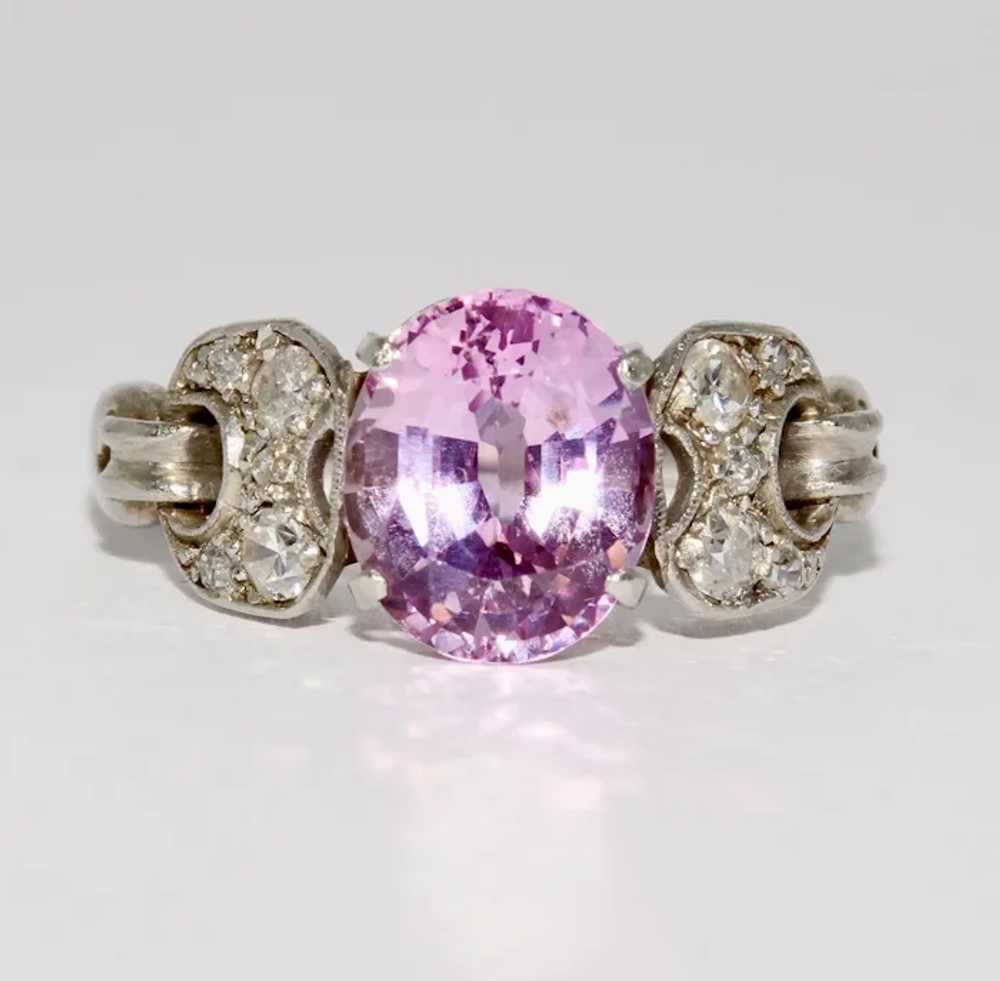 Stunning Art Deco Natural Pink Ceylon Sapphire Di… - image 8