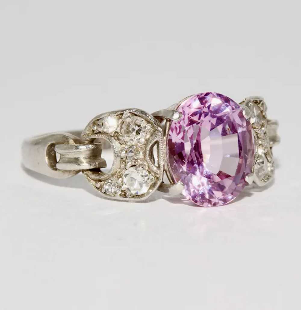 Stunning Art Deco Natural Pink Ceylon Sapphire Di… - image 9