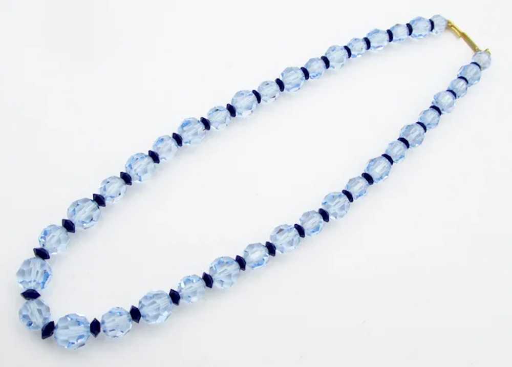 Vintage Kramer Blue Crystal Beaded Necklace - image 2