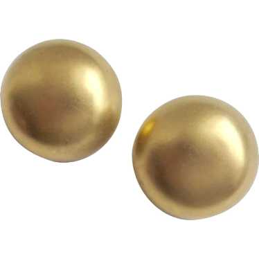 Gorgeous Large Matte Satin Gold Tone Button Clip B