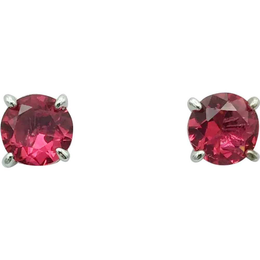 Sterling Silver Cubic Zirconia Stud Earrings - image 1