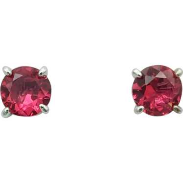 Sterling Silver Cubic Zirconia Stud Earrings - image 1