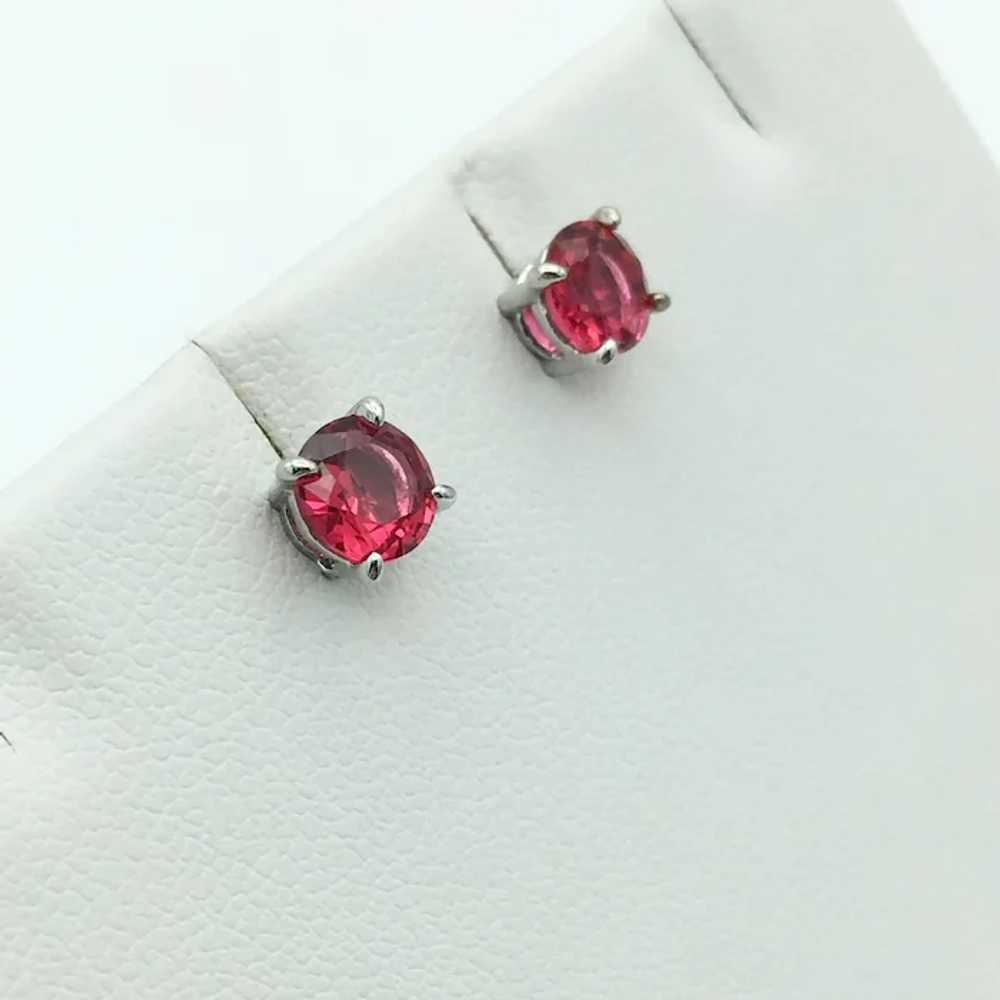 Sterling Silver Cubic Zirconia Stud Earrings - image 2