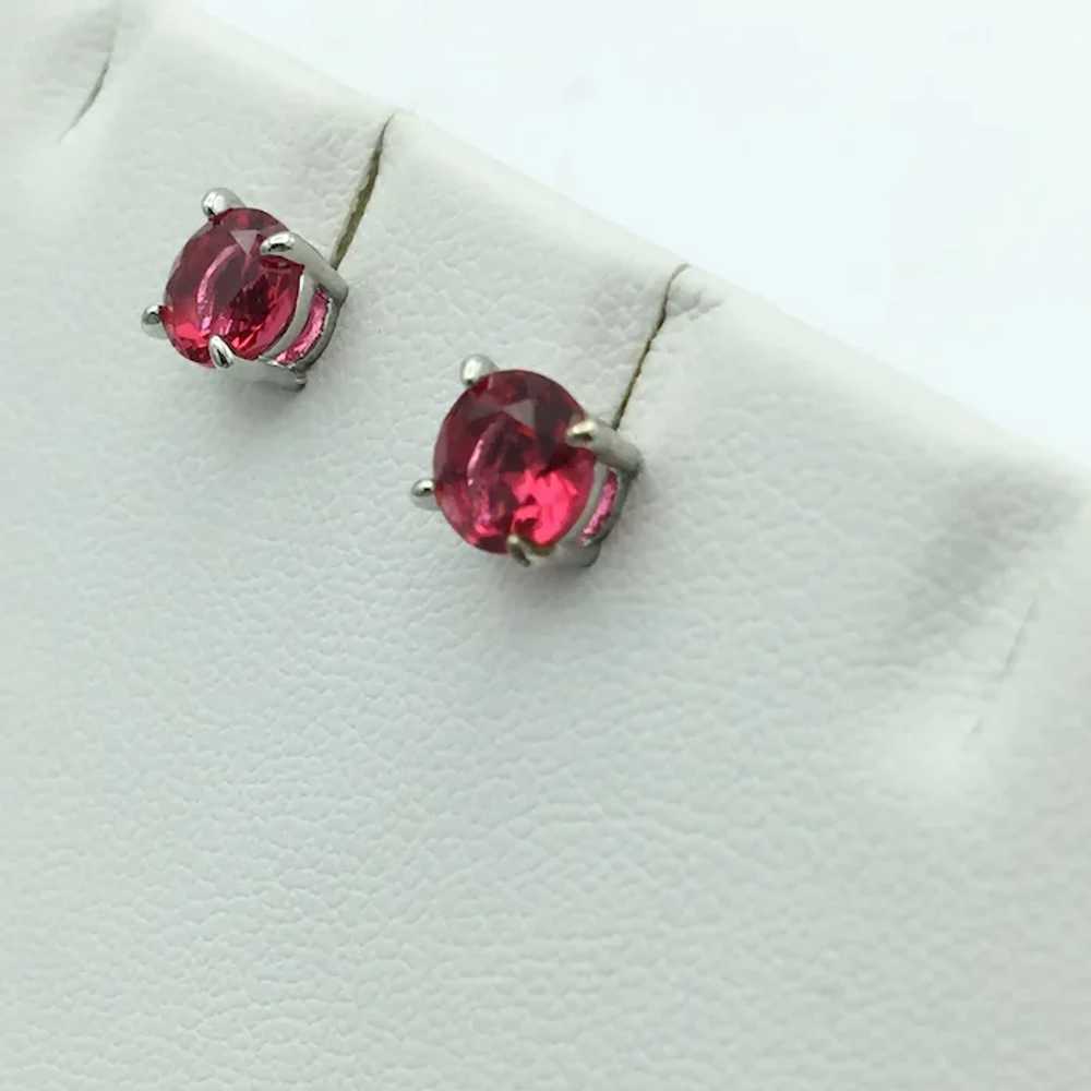 Sterling Silver Cubic Zirconia Stud Earrings - image 3