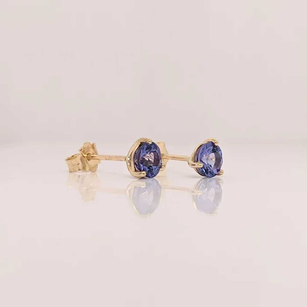 Tanzanite Martini Solitaire Stud Earrings in Soli… - image 2