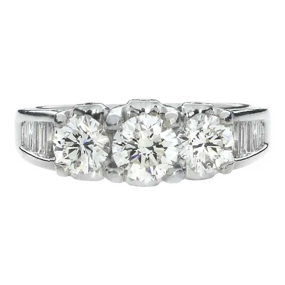 950 Platinum 2.01ctw Natural Diamond 3 Stone Hand… - image 3