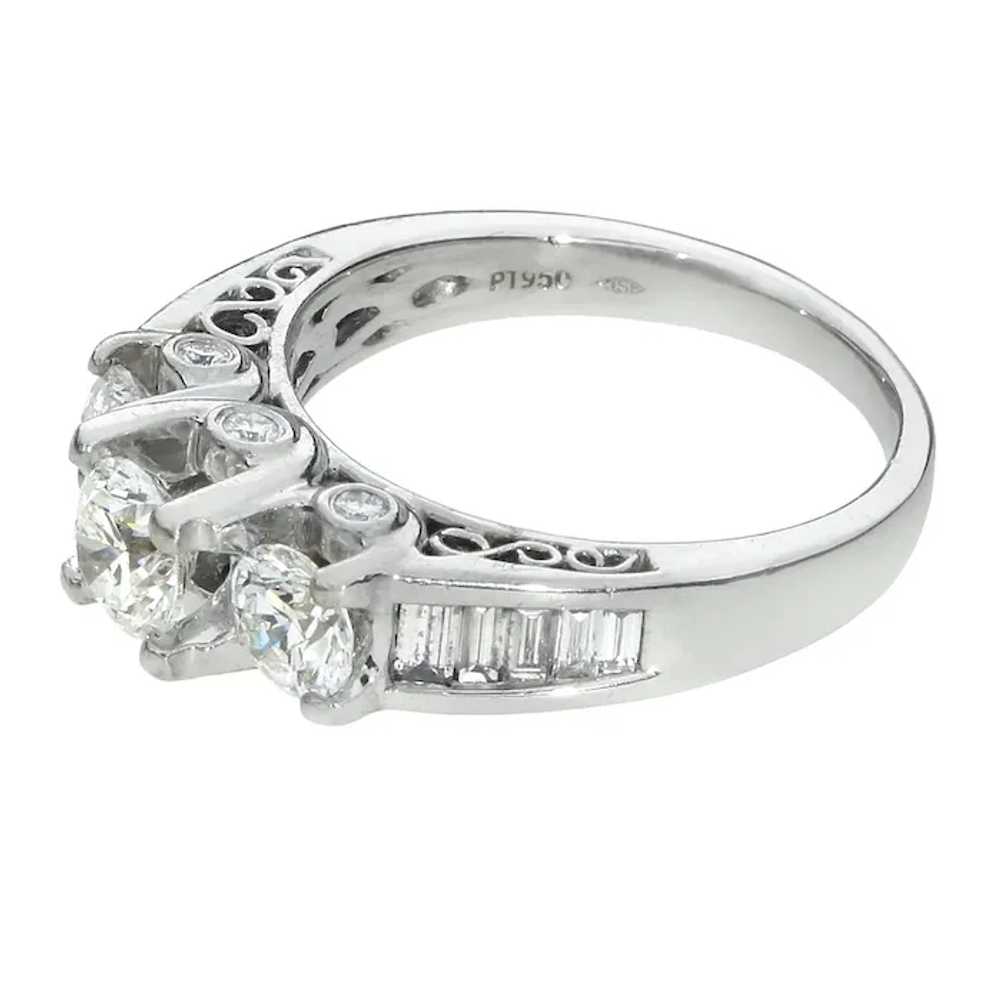 950 Platinum 2.01ctw Natural Diamond 3 Stone Hand… - image 5