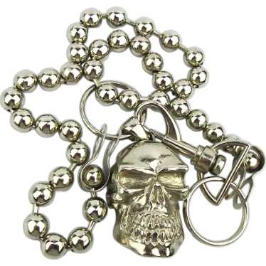 Vintage Handsome Skull Head Pendant Necklace