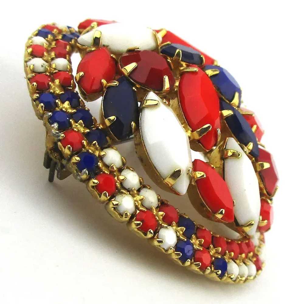 Dome of Red White and Blue Vintage Pin Brooch - image 2