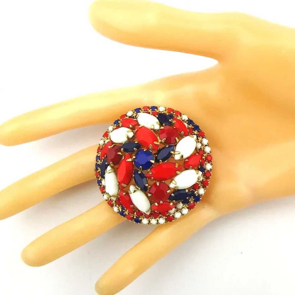 Dome of Red White and Blue Vintage Pin Brooch - image 3