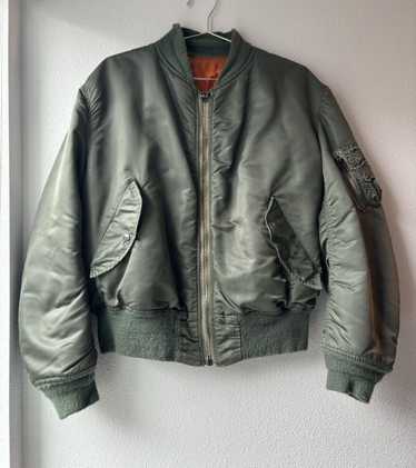 Military × Vintage 70s MA-1 bomber green military