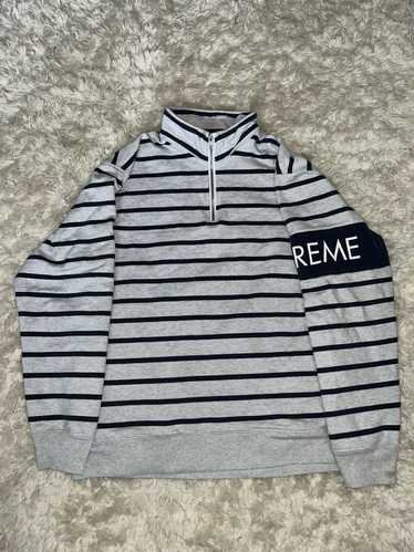 Supreme Supreme Striped Half Zip Arm Logo