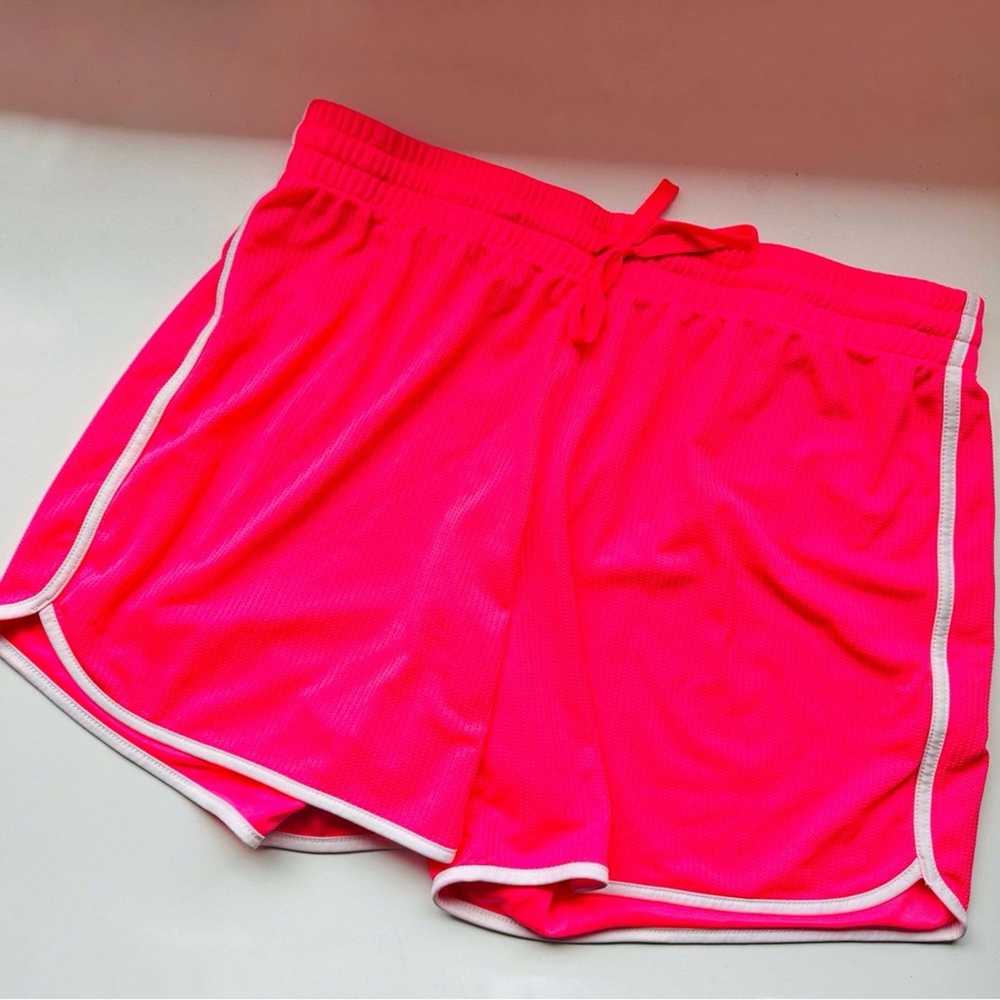 Vintage VINTAGE Hot Neon Pink Mini White Mesh Lin… - image 3