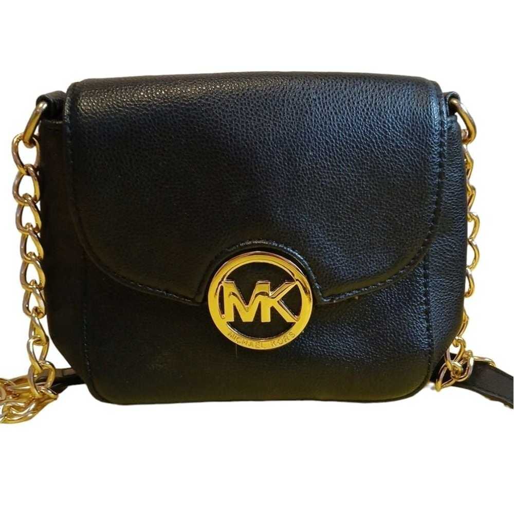 Michael Kors Fulton Leather Small Crosbody Bag Bl… - image 1