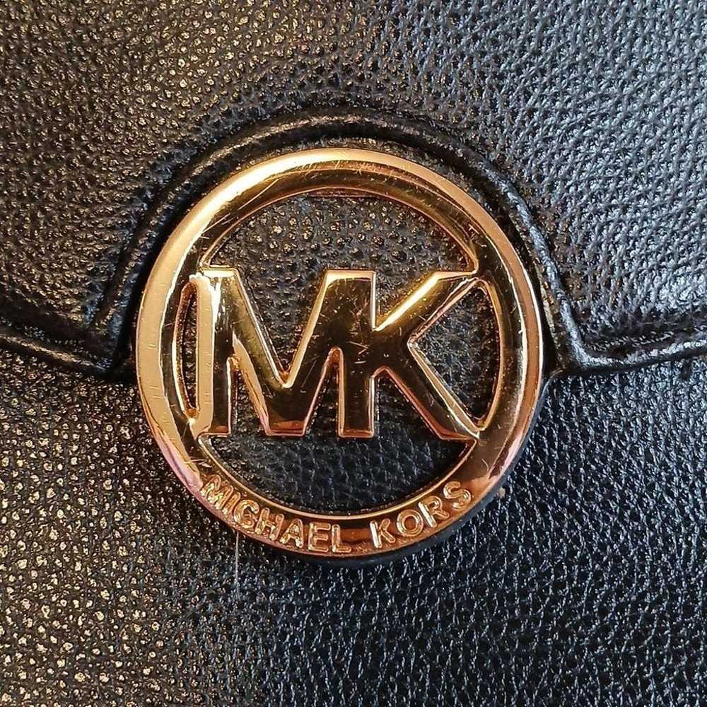 Michael Kors Fulton Leather Small Crosbody Bag Bl… - image 5