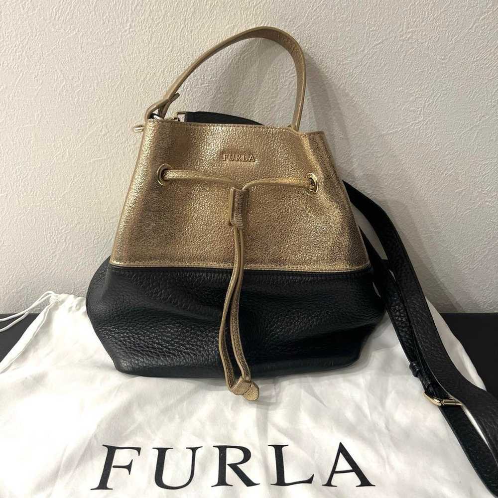 FURLA STACY  2-way Shoulder Bag in Gold Leather, … - image 10