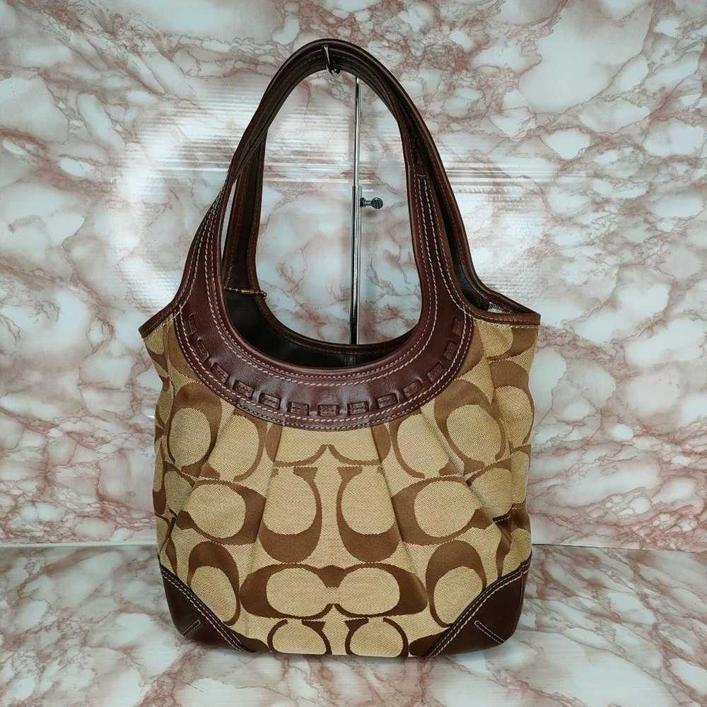 COACH Signature Tote Bag Shoulder Bag - image 2