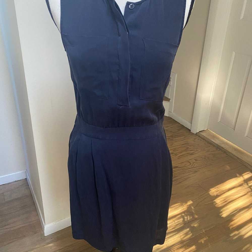 Theory Theory Perla 100% Silk Navy Dress Size 4 - image 1