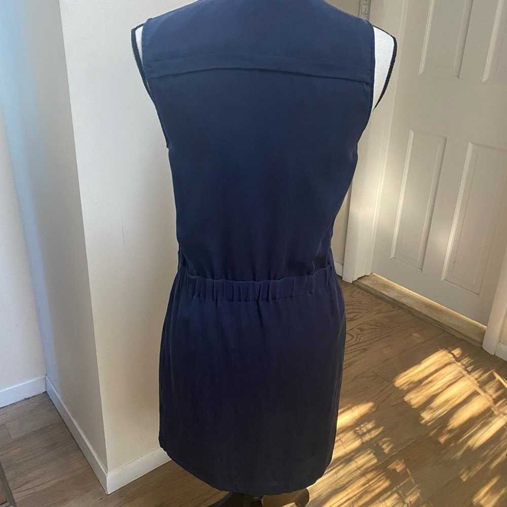 Theory Theory Perla 100% Silk Navy Dress Size 4 - image 2